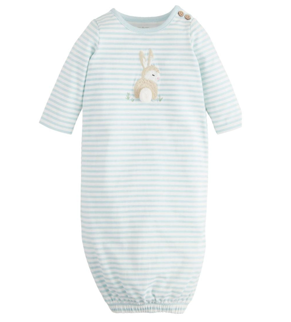 Blue Stripe Infant Bunny Gown