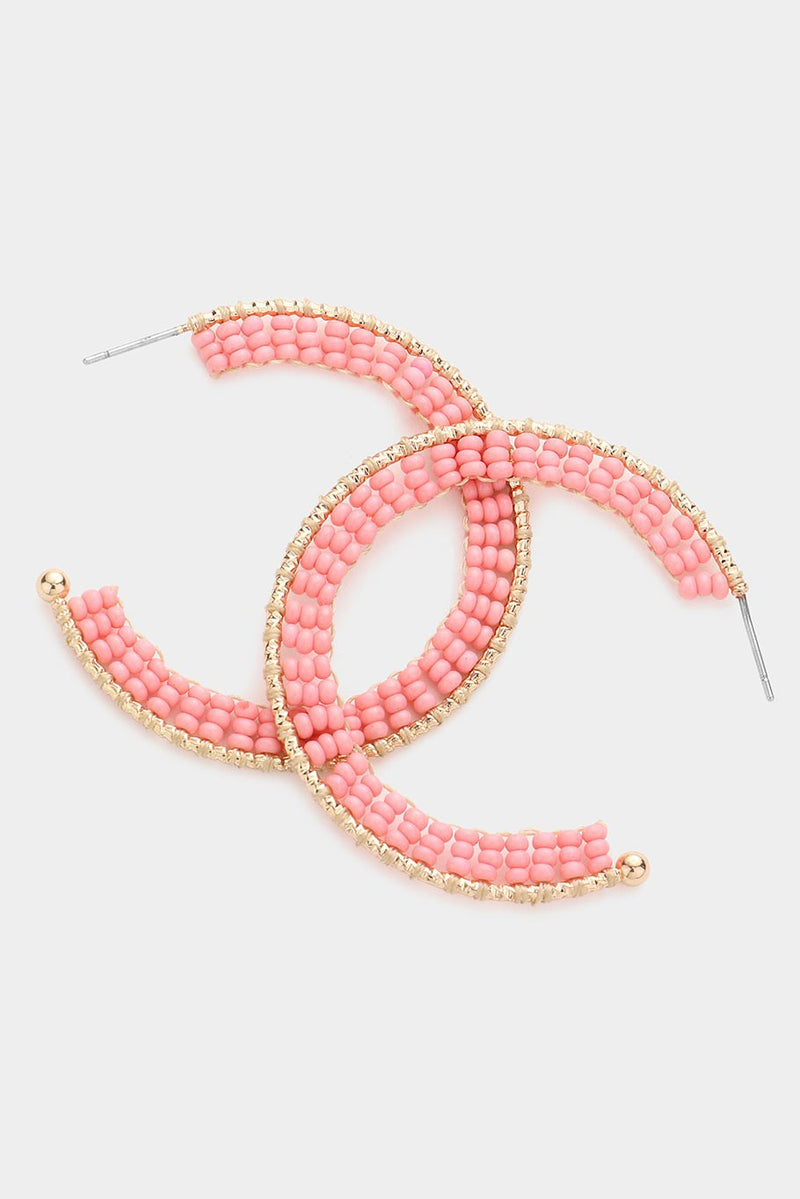 Seed Bead Wrapped Hoop Earrings - Debs on 5th