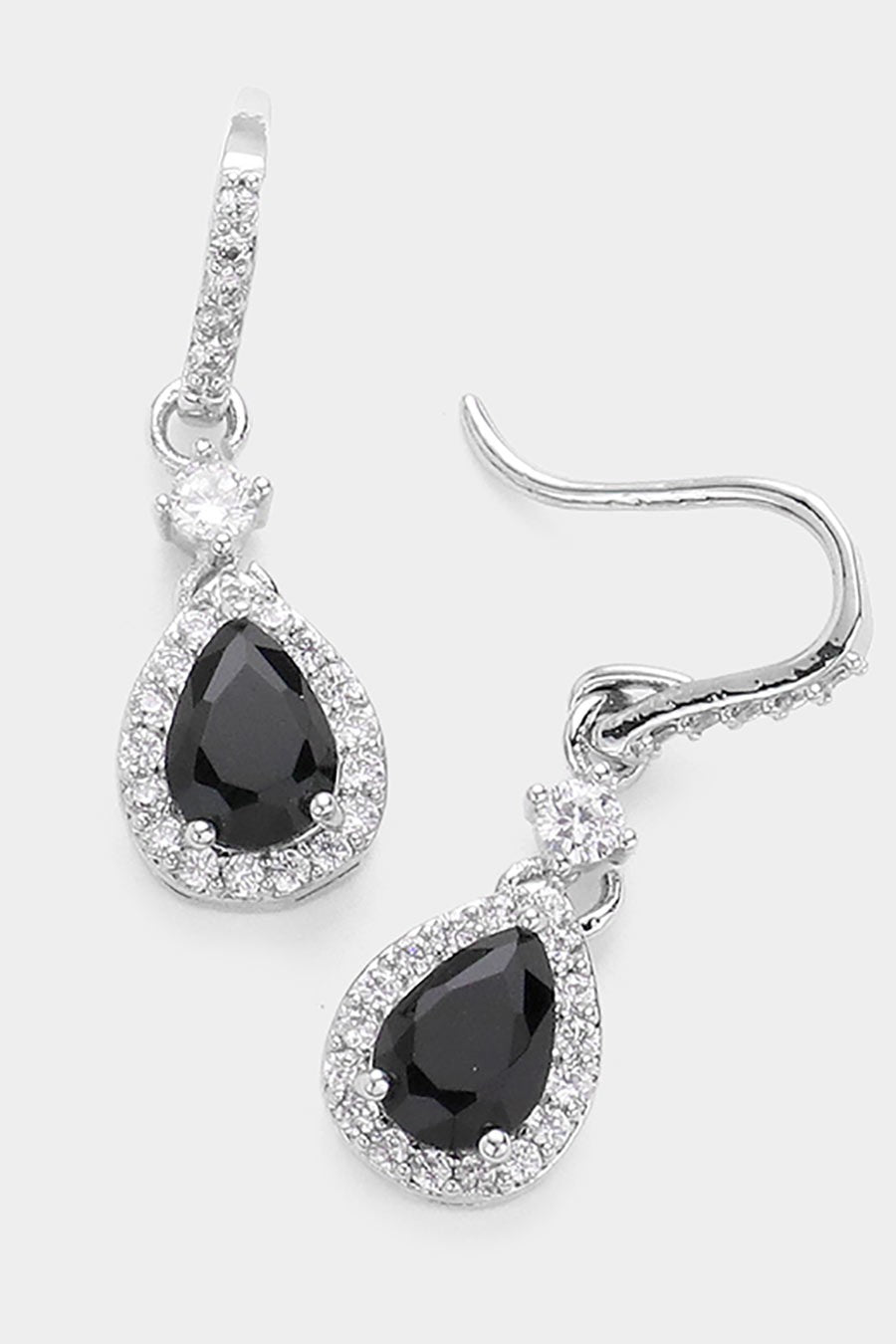 CZ Teardrop Dangle Evening Earrings - Debs on 5th