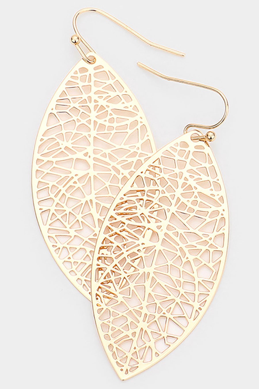 Filigree Brass Metal Marquise Dangle Earrings - Debs on 5th