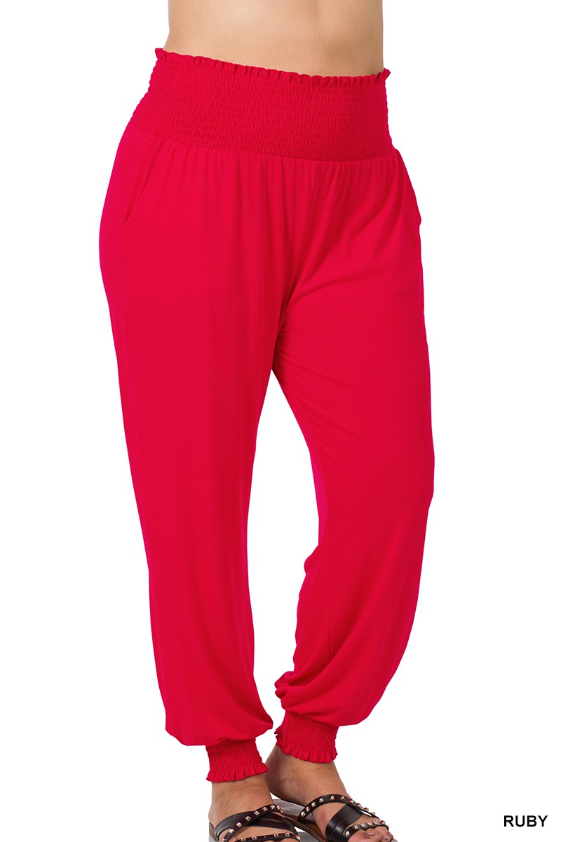 Plus Size Smocked Lounge Jogger Pants - Debs on 5th