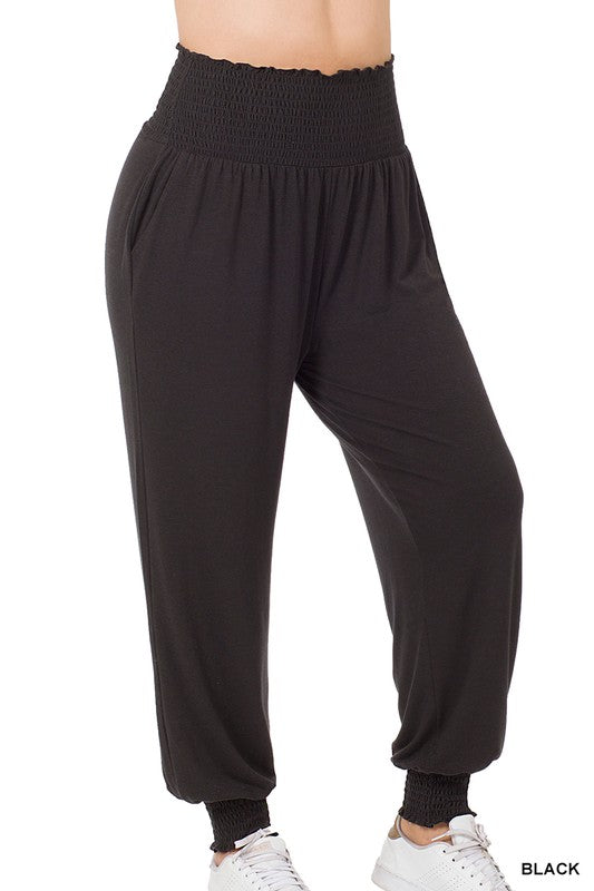 Plus Size Smocked Lounge Jogger Pants - Debs on 5th