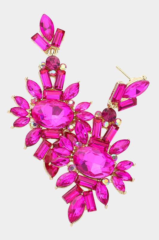 Marquise Crystal Cluster Evening Earrings - Debs on 5th