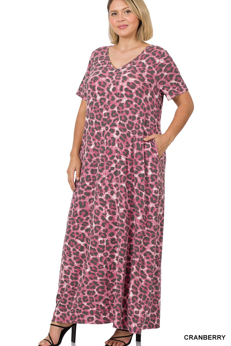 Leopard Short Sleeve Maxi Dress - Debs on 5th