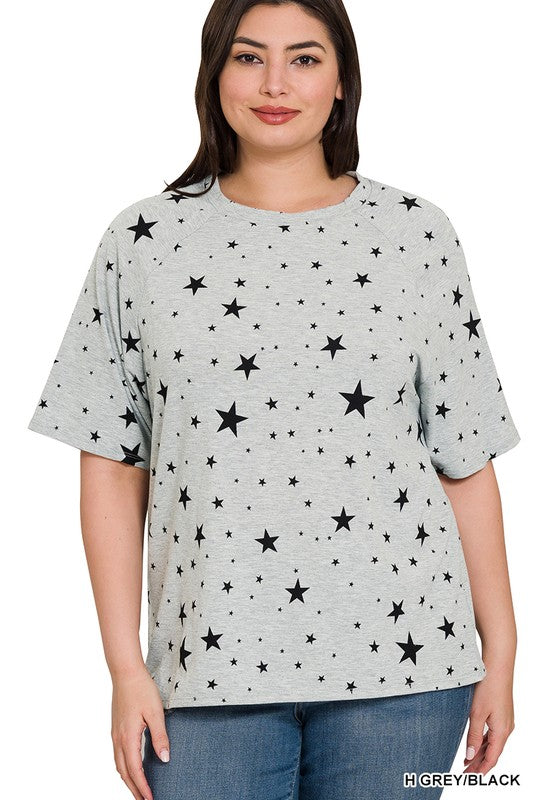 Plus Star Raglan Sleeve Top - Debs on 5th