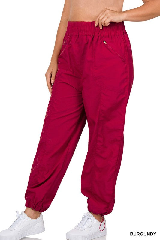 Plus Size Windbreaker Smocked High Jogger - Debs on 5th