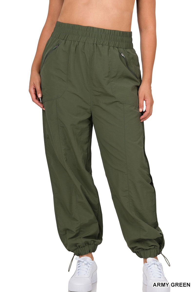 Plus Size Windbreaker Smocked High Jogger - Debs on 5th