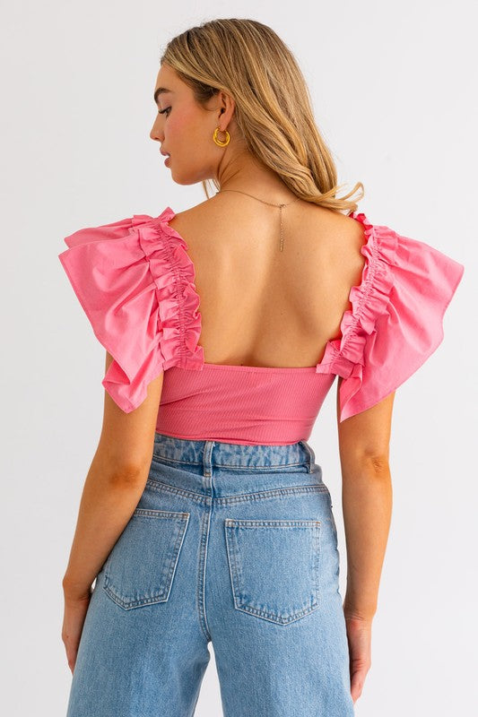 Angel Ruffle Sleeve Bodysuit - Debs on 5th