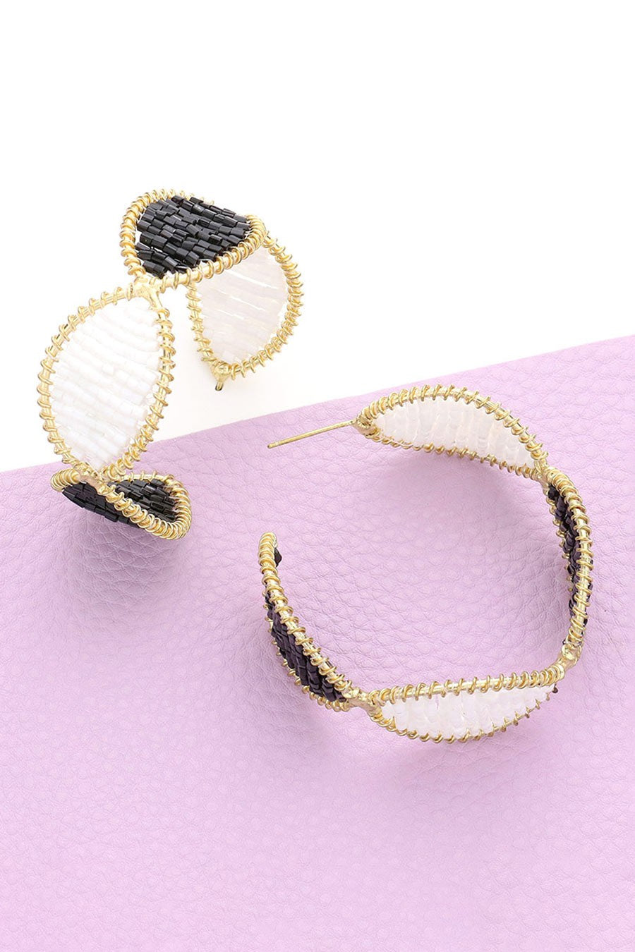 Bead Wrapped Hoop Earrings - Debs on 5th