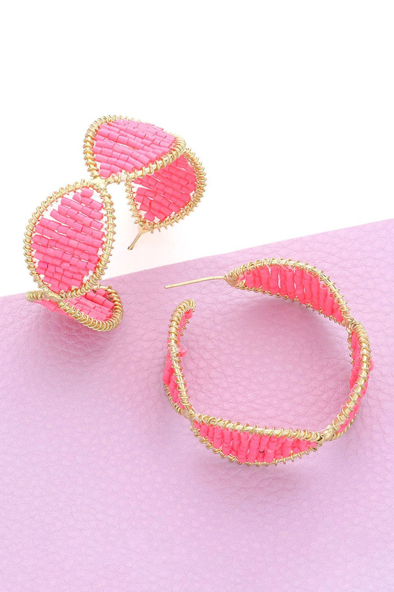 Bead Wrapped Hoop Earrings - Debs on 5th