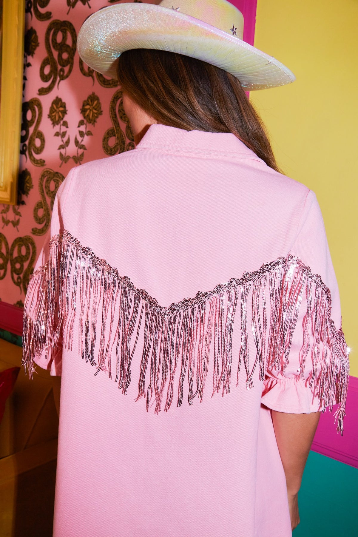 Around Town Fringe Shirt Dress - Debs on 5th