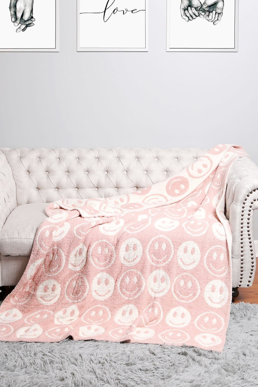 Smile Patterned Reversible Blanket - Debs on 5th