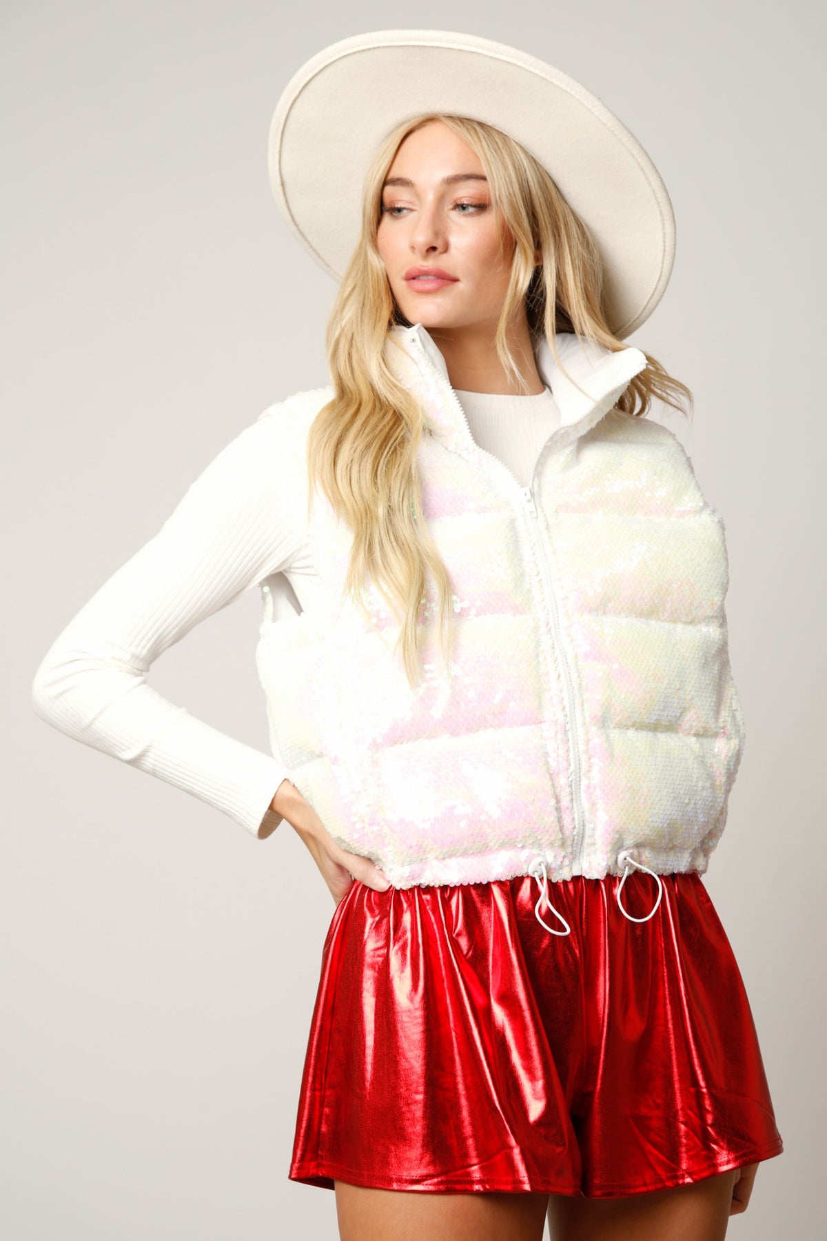 Metallic Smocked Waist Skort - Debs on 5th