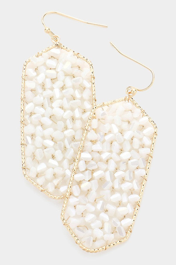 Bead Cluster Hexagon Dangle Earrings - Debs on 5th