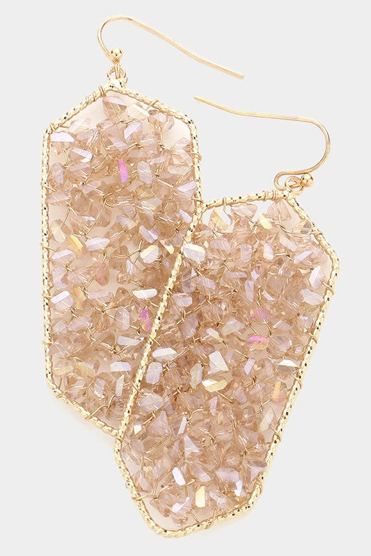 Bead Cluster Hexagon Dangle Earrings - Debs on 5th