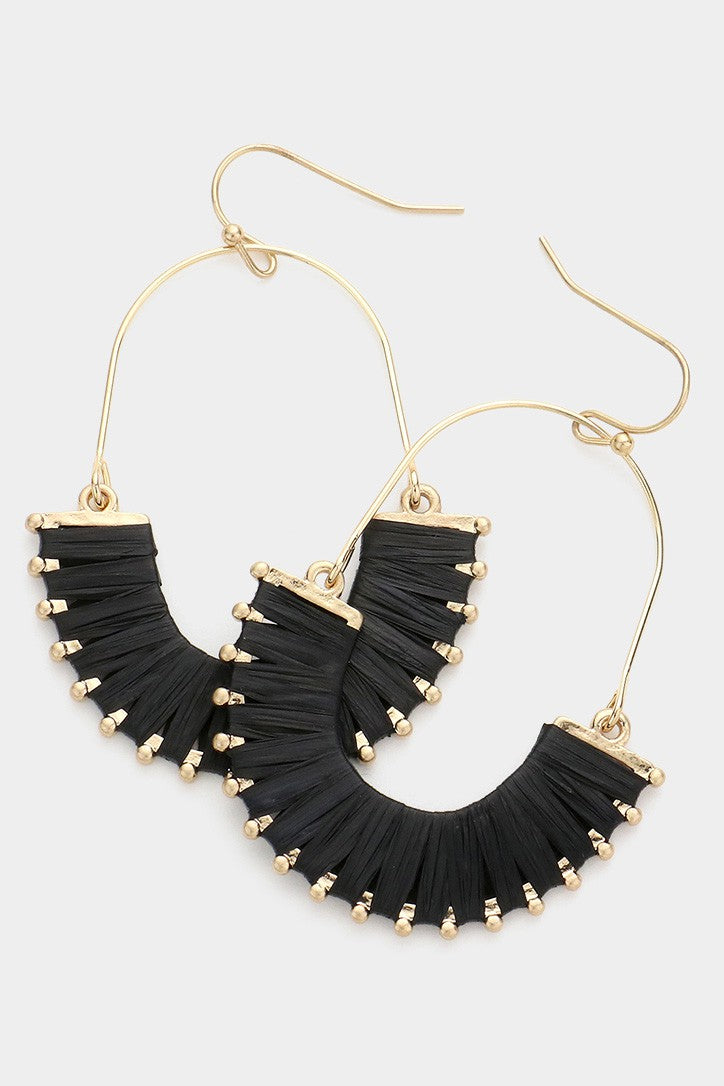 Raffia Wrapped Dangle Earrings - Debs on 5th