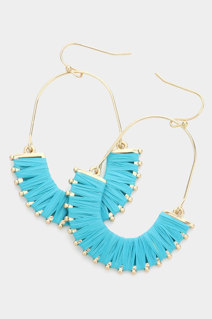 Raffia Wrapped Dangle Earrings - Debs on 5th
