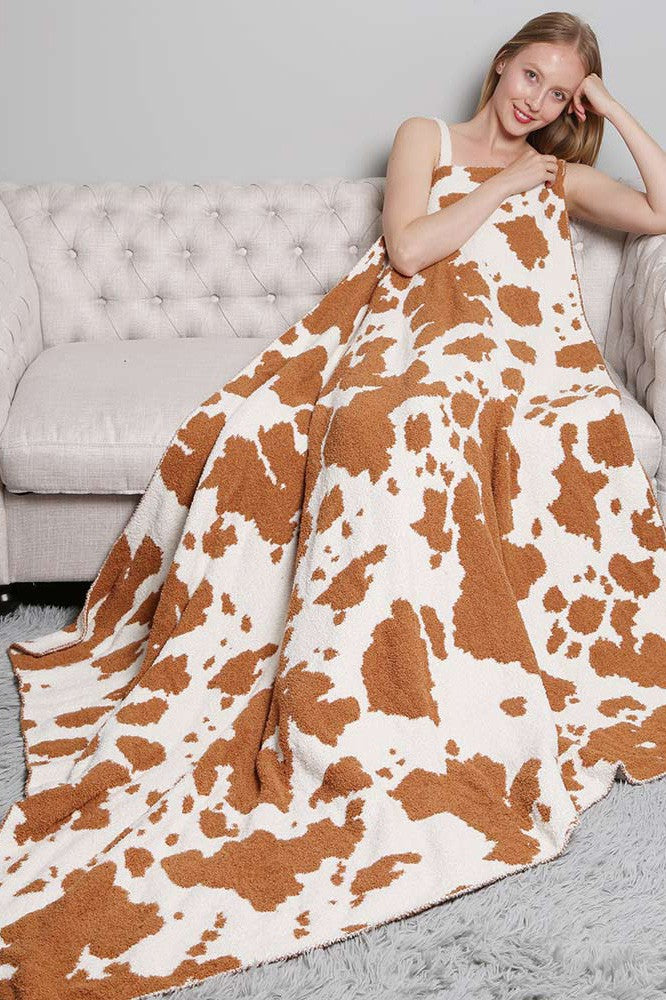 Cow Patterned Reversible Blanket - Debs on 5th