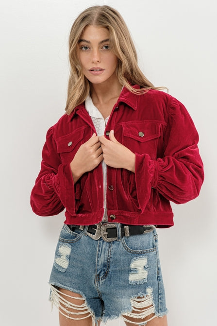 Velvet Crop Jacket - Debs on 5th