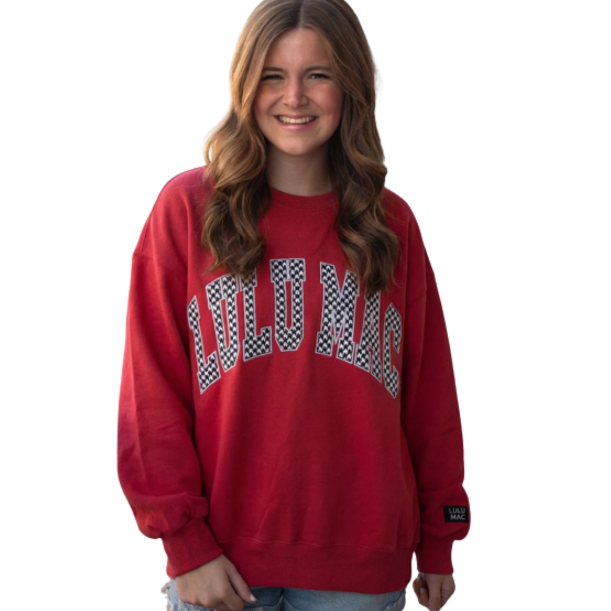 Crimson Houndstooth Sweatshirt