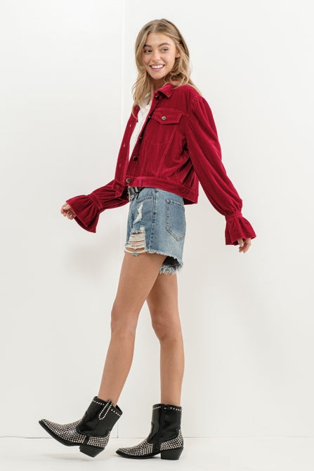 Velvet Crop Jacket - Debs on 5th