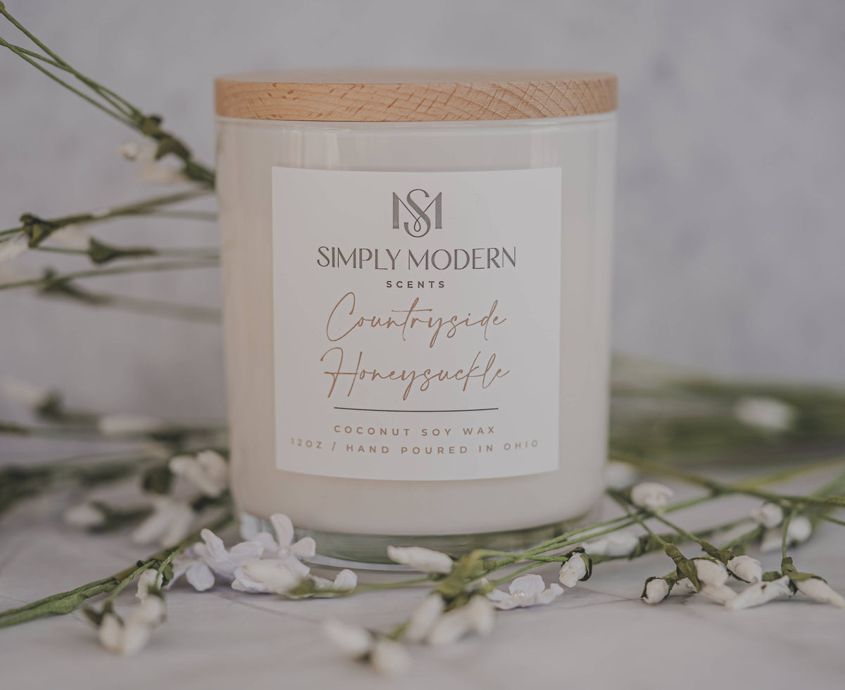 Countryside Honeysuckle | Wood-Wick Coconut Soy Wax Candle