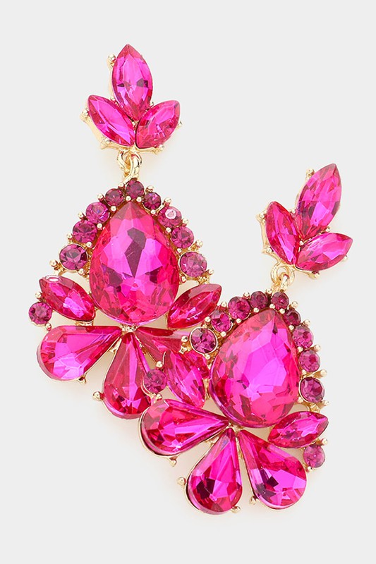 Marquise Crystal Statement Evening Earrings - Debs on 5th