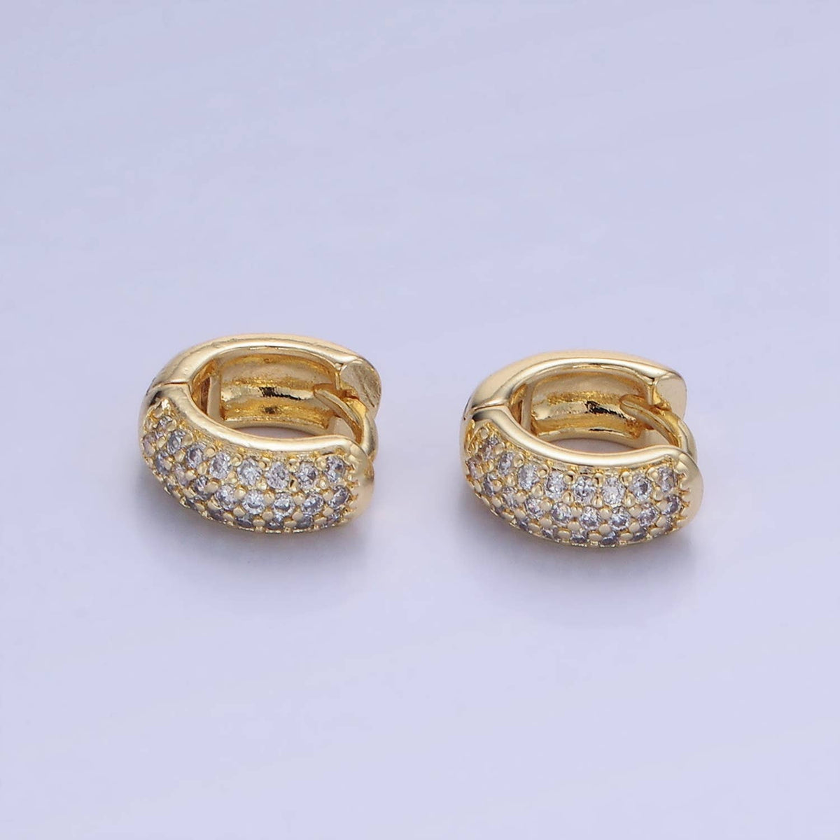 14K Gold Filled 10mm Micro Paved CZ Cartilage Huggie Earring