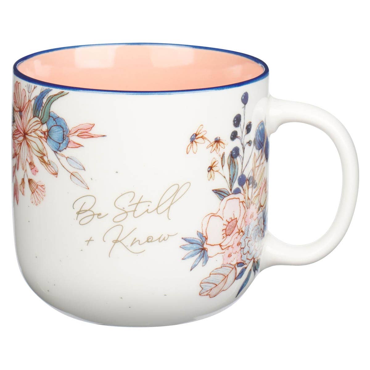 Mug Pink Floral Be Still Ps. 46:10