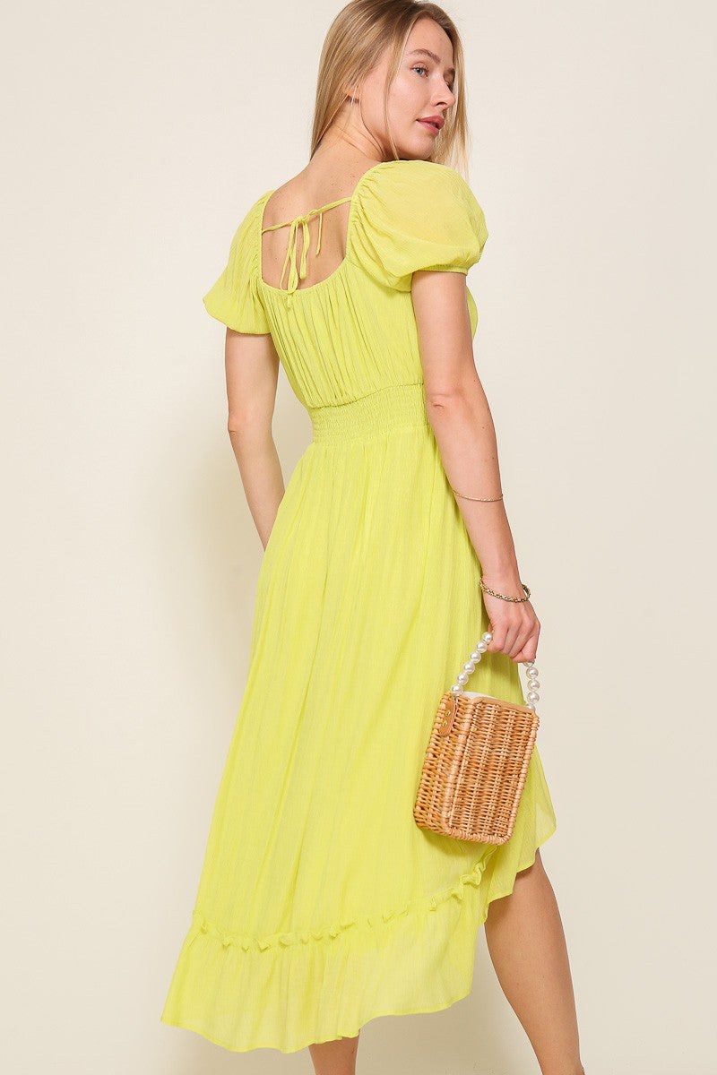 Astor Ruffle Hem Midi Dress - Debs on 5th
