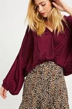 Dolman Sleeve Cropped Surplice Blouse - Debs on 5th