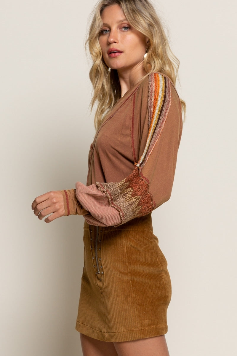 Zipper Detail Corduroy Skirt - Debs on 5th