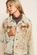 Studded Rock and Roll Corduroy Jacket - Debs on 5th