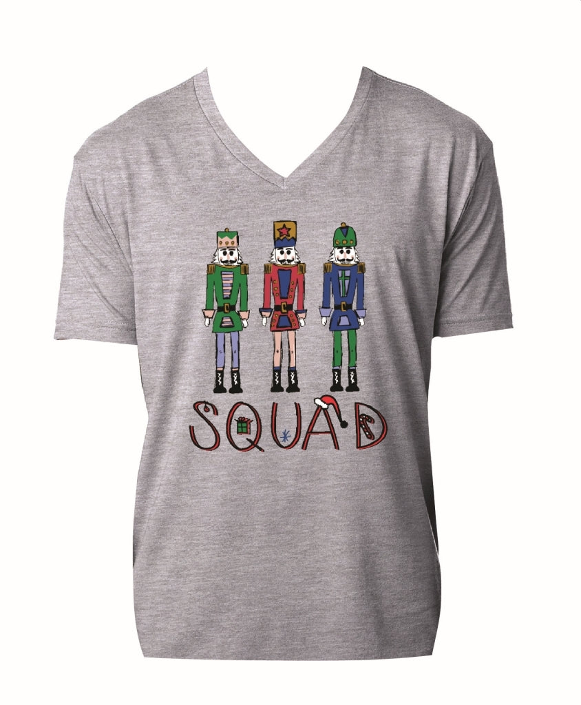 Squad Steel Grey V-Neck T-Shirt - Debs on 5th