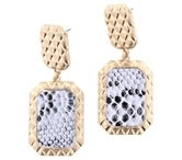 Rectangle Post with Encased White Snakeskin - Debs on 5th