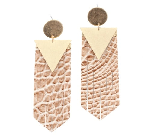 Alligator Fringed Stud Earring - Debs on 5th