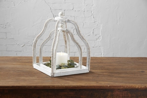 Set of Two White-Washed Lanterns - Debs on 5th