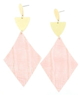 Gold Teardrop Post with Gold Half Eclipse Alligator Leather - Debs on 5th