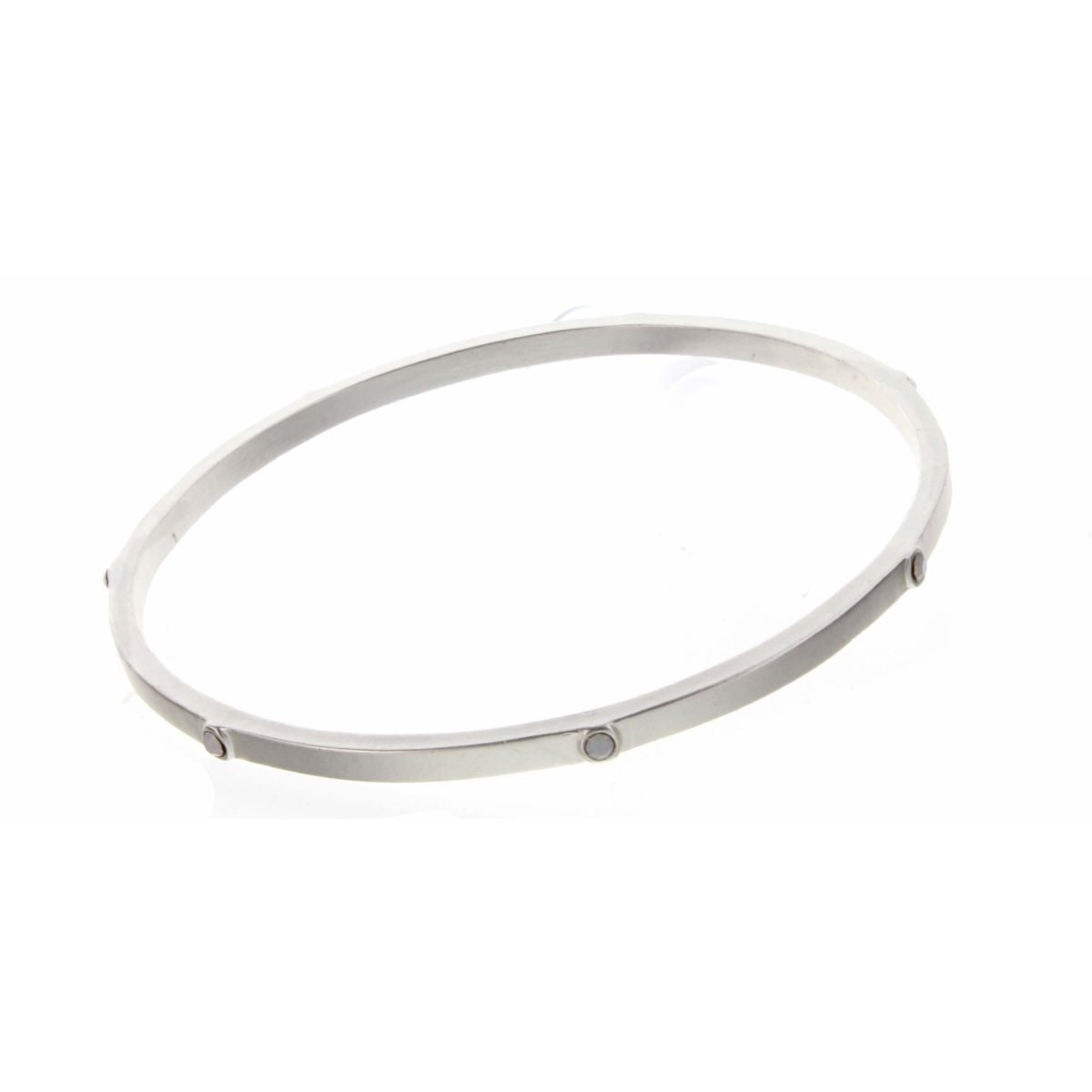 Opal Encrusted Silver Bangle Bracelet - Debs on 5th