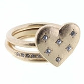 Gold Heart 3 Layer Stackable Ring - Debs on 5th