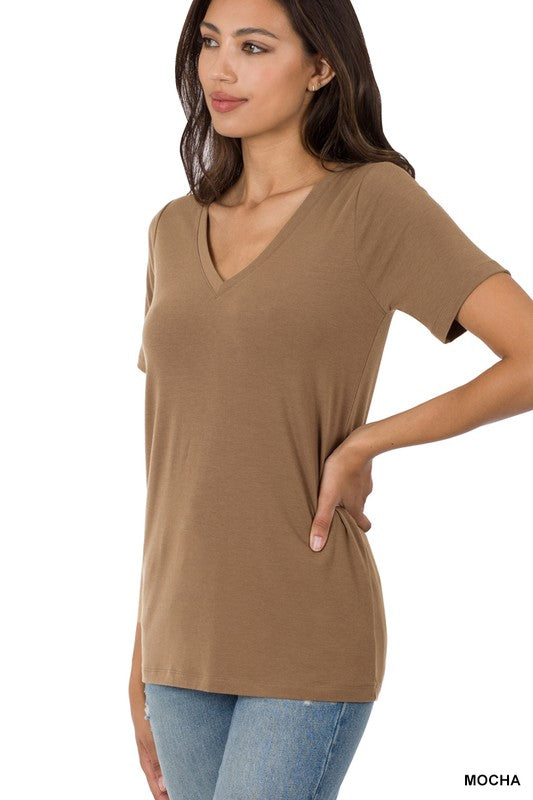 Short Sleeve V-Neck Tee - Debs on 5th