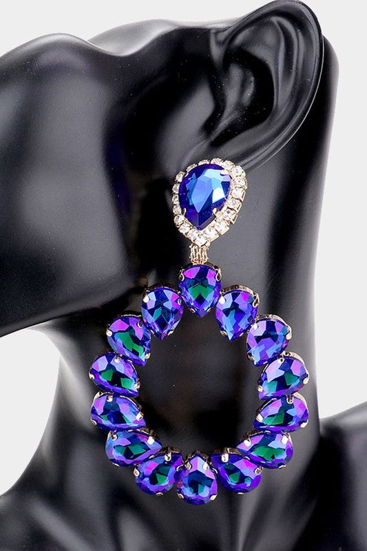 Teardrop Crystal Rhinestone Evening Earring - Debs on 5th
