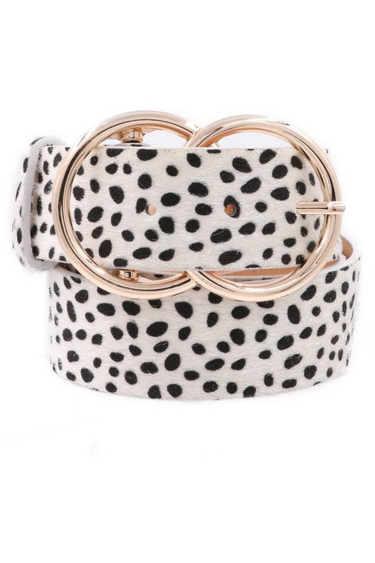 Cheetah Print Metal Ring Buckle Belt - Debs on 5th