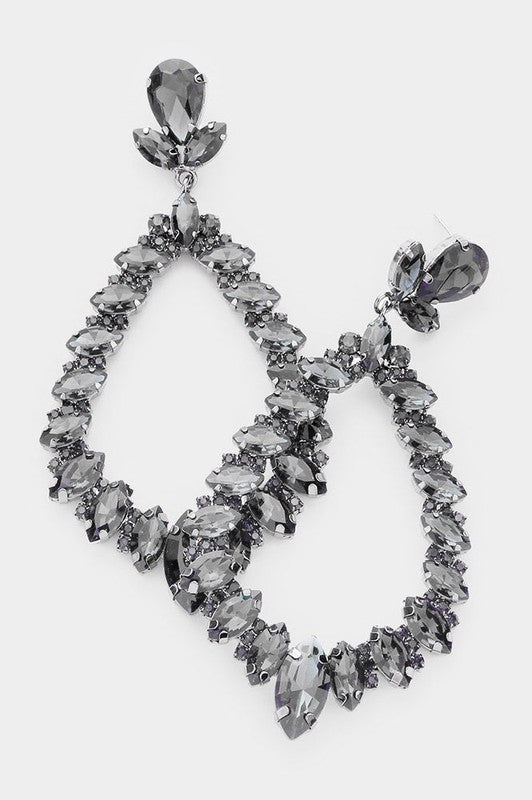 Marquise Crystal Statement Evening Earrings - Debs on 5th