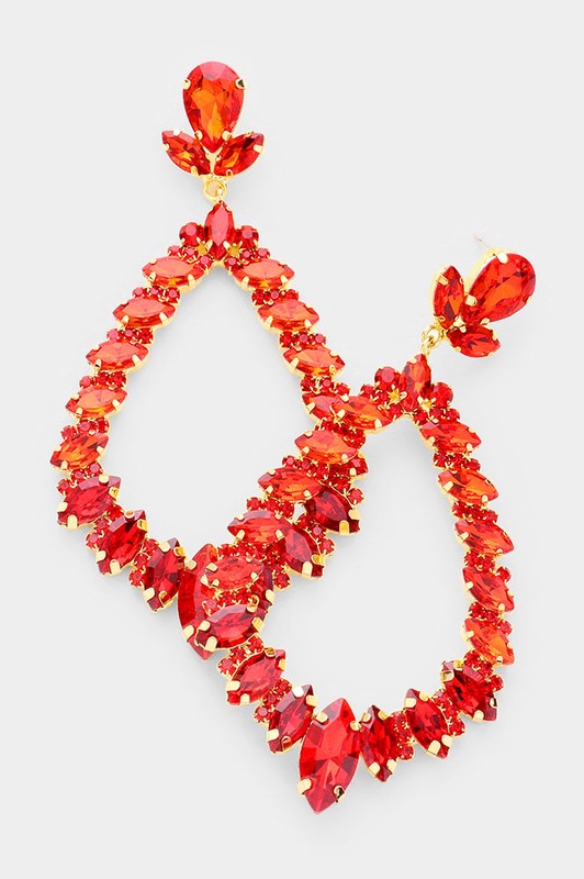 Marquise Crystal Statement Evening Earrings - Debs on 5th