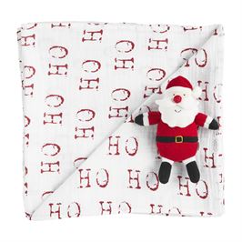 Christmas Swaddle Blanket & Rattle - Debs on 5th