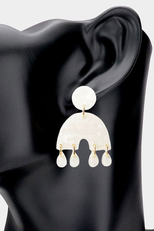 Abstract Celluloid Acetate Resin Link Earrings - Debs on 5th