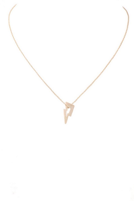 Brass Metal Lightning Necklace - Debs on 5th