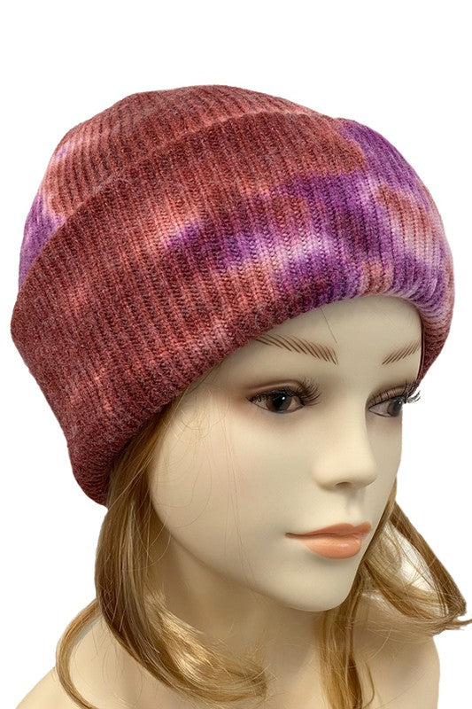 Women Double Layer Tie Dye Beanie - Debs on 5th