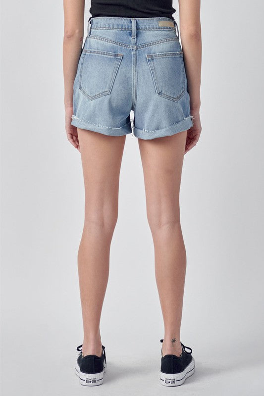 Easy High Rise Single Cuff Mom Shorts - Debs on 5th